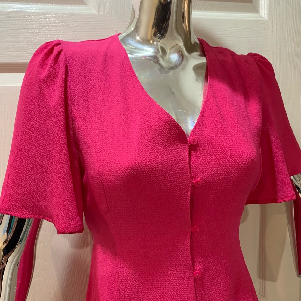 Pink button dress size Small